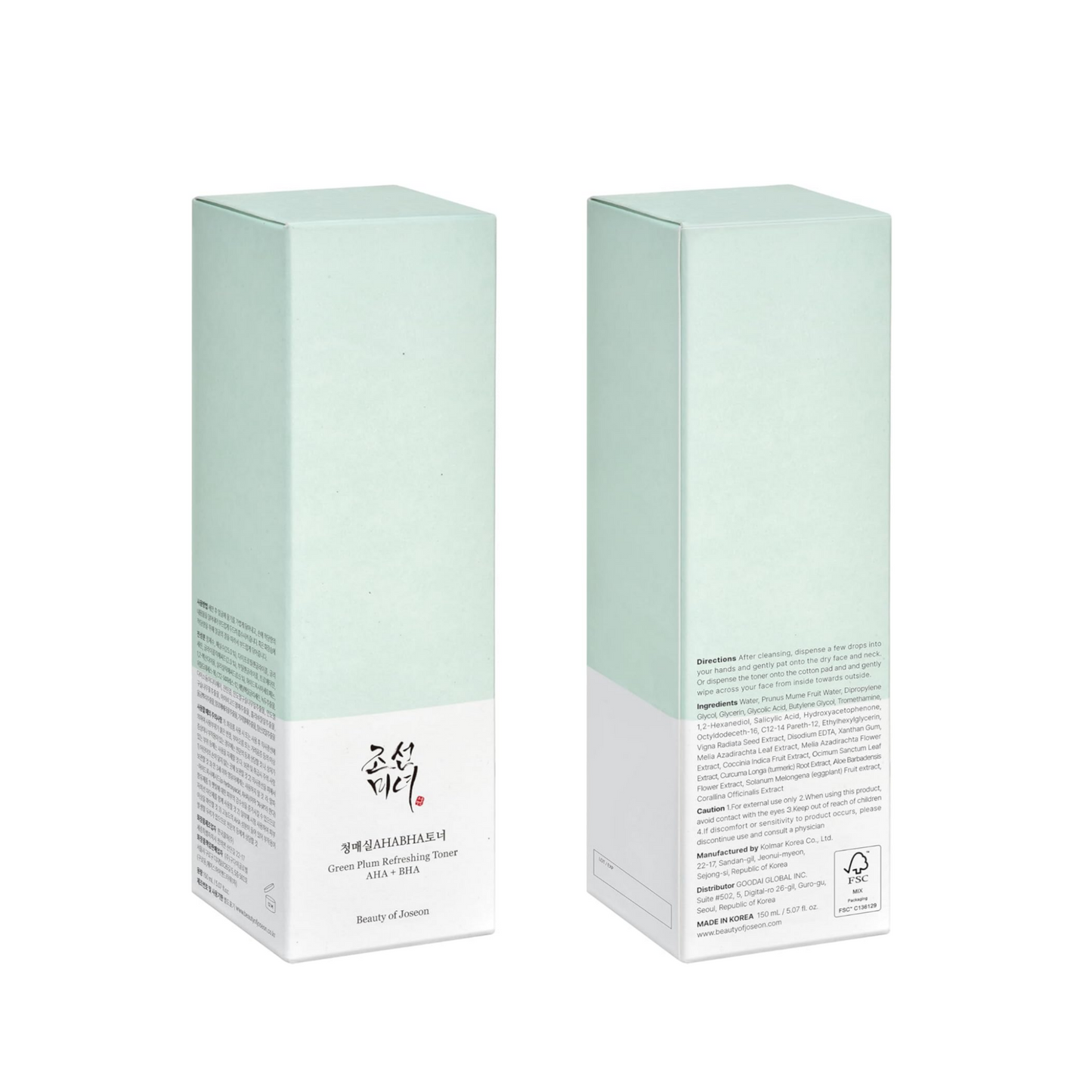 Beauty of Joseon Green plum refreshing toner AHA BHA (150ml)